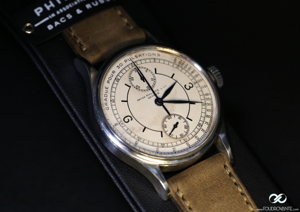 Patek Philippe 130 acier poussoir unique acier @ Phillips Auction – Bacs – Russo